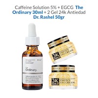 Caffeine Solution 5% + EGCG The Ordinary 30ml + 2 Gel 24k Antiedad 50gr